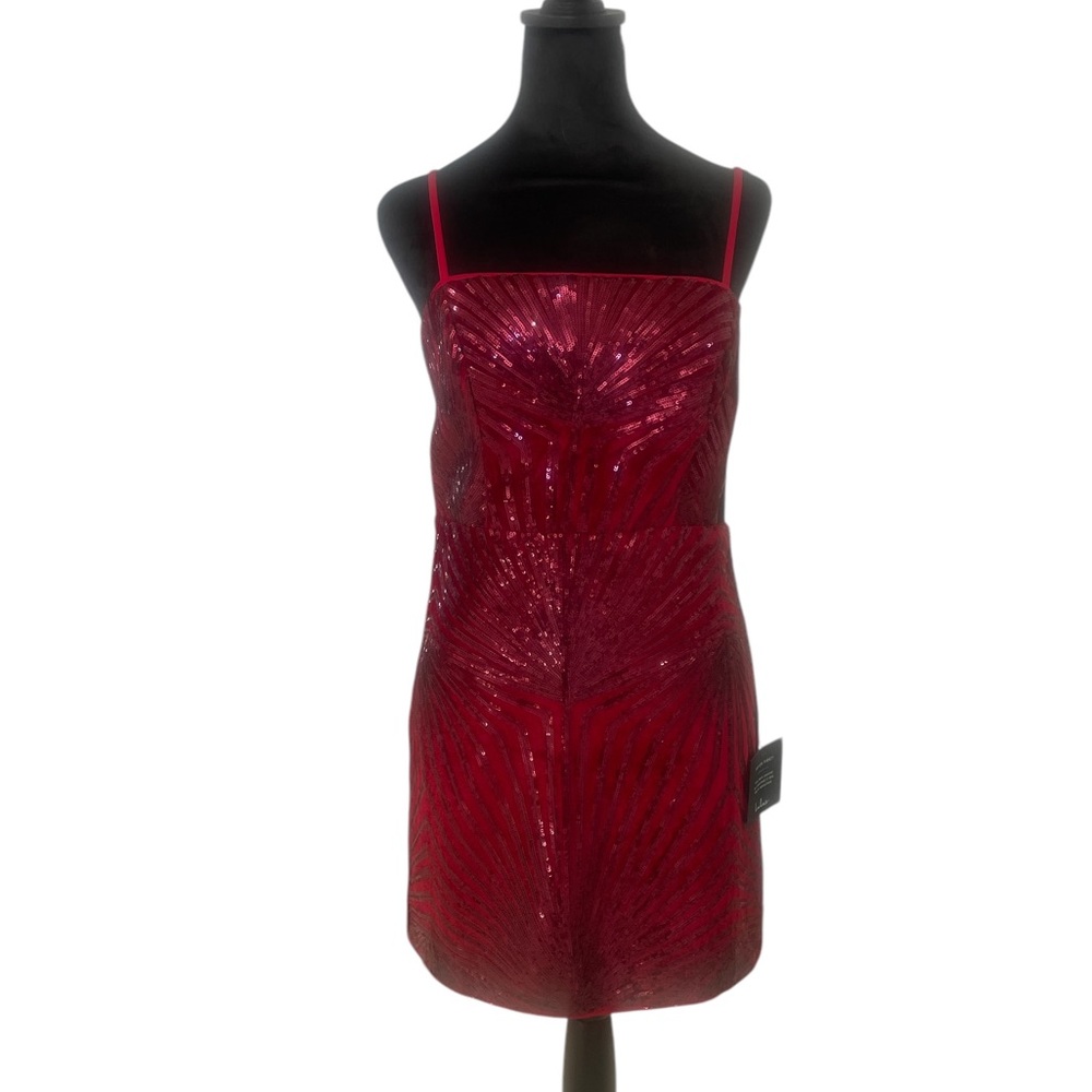 Lulus Sparkling Passion Wine Red Sequin Velvet Mini Bodycon Dress,
Medium,NWT - Picture 4 of 10